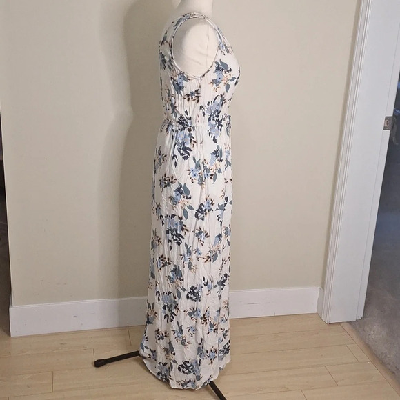Lucky Brand  floral vee neck tie waist maxi dress SZ M - Picture 4 of 8